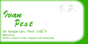 ivan pest business card